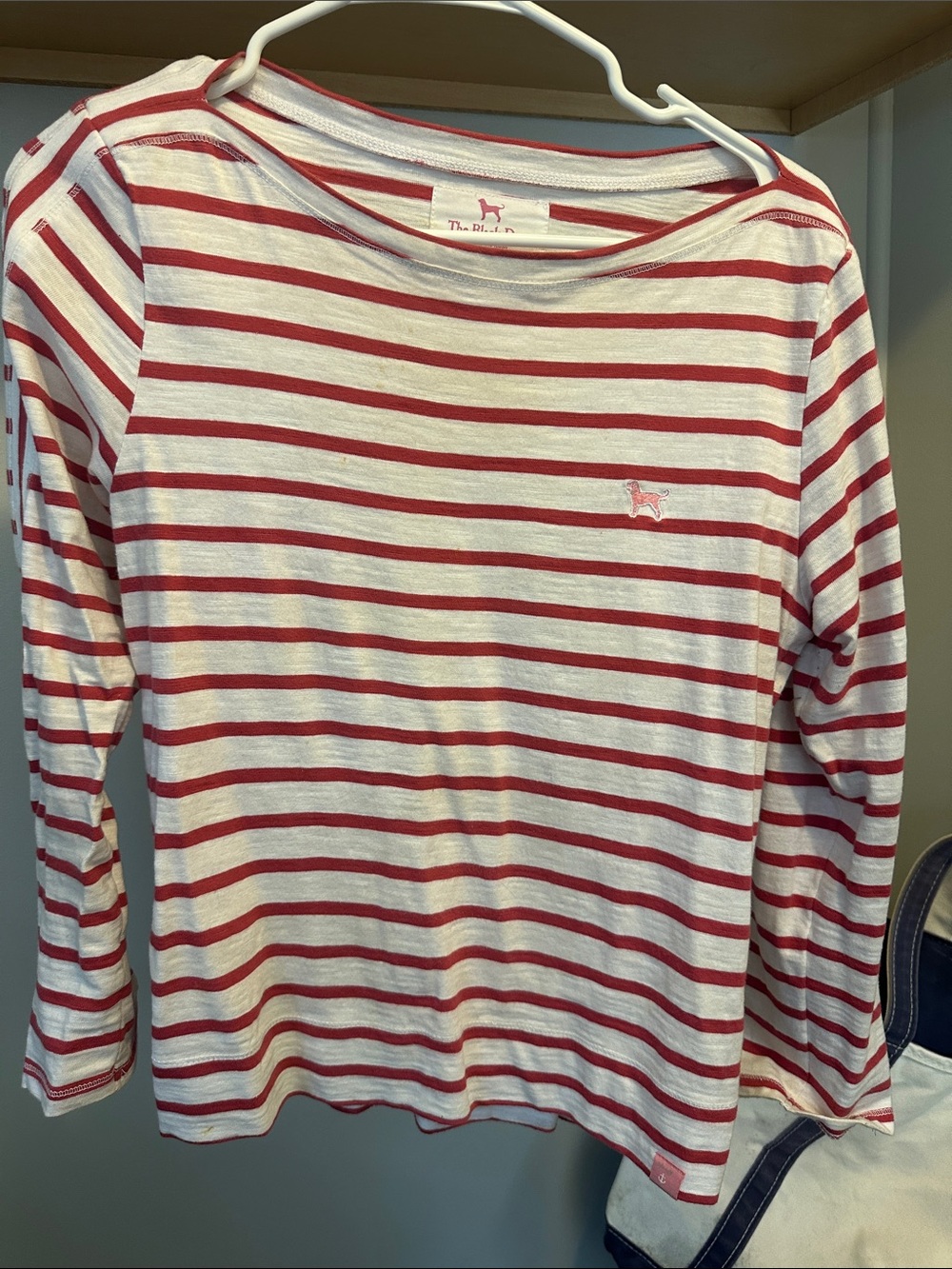 The Black Dog Red and White Striped Long-Sleeve Top